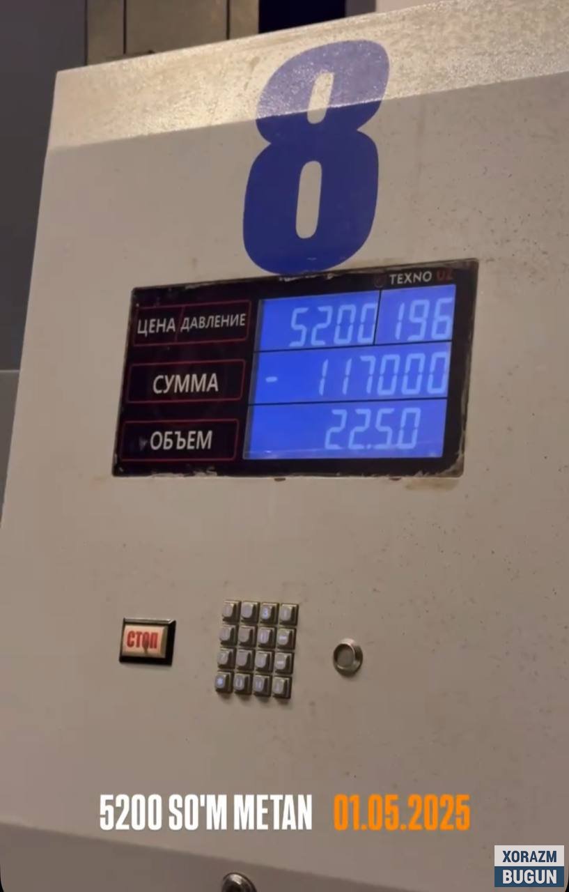 Хоразмда метан нархи 5200 сўмга кўтарилди