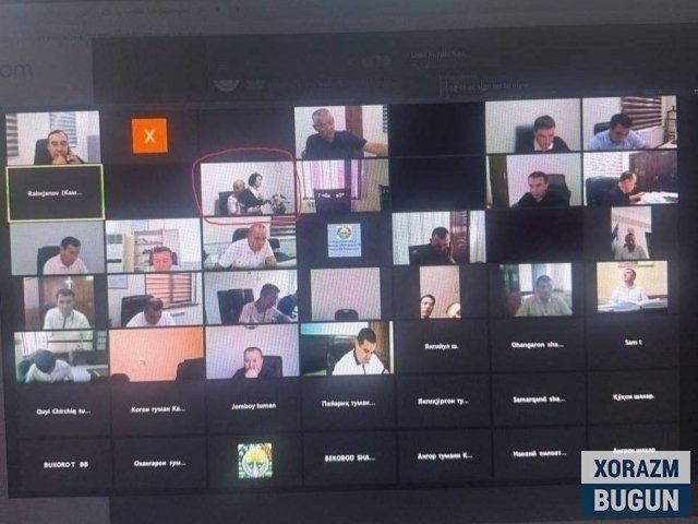 Видеоселекторда ходимасини қучоқлаб ўтирган мансабдор ишдан олинди