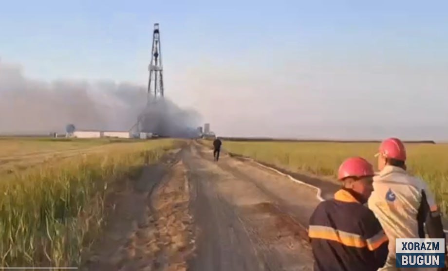 Мўйноқдан отилиб чиққан катта босимдаги газ қудуғи муваффақиятли жиловланди