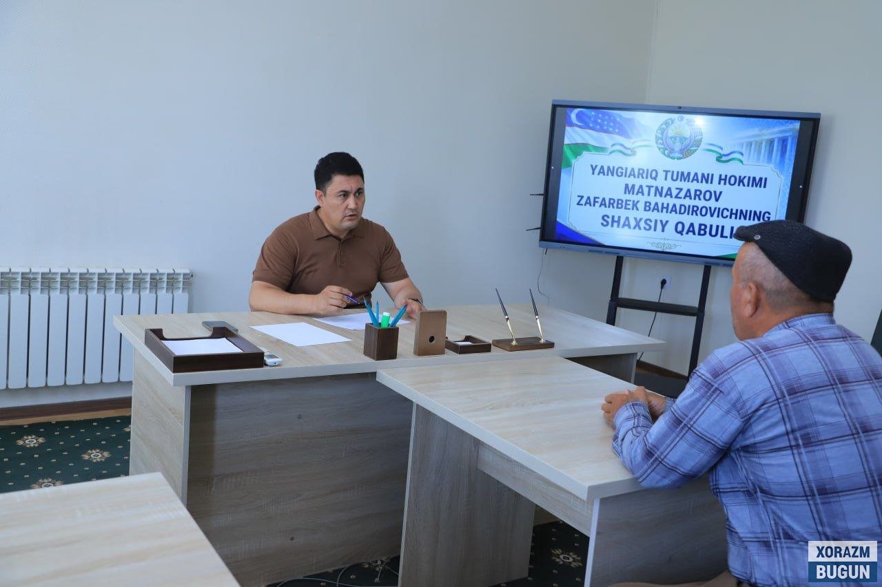 Янгиариқ тумани ҳокими фуқаролар мурожаатларини қабул қилди