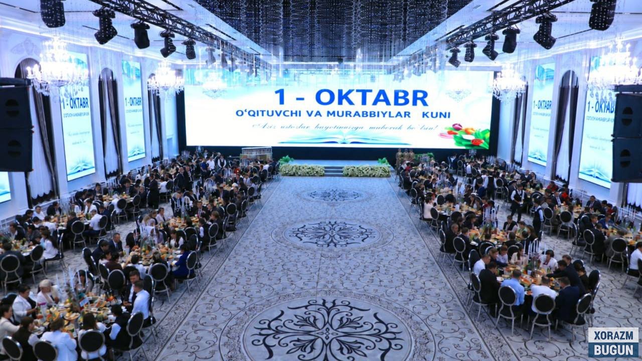 Хоразмда 1 октябрь — Ўқитувчи ва мураббийлар кунига бағишланган байрам тадбири ўтказилди.