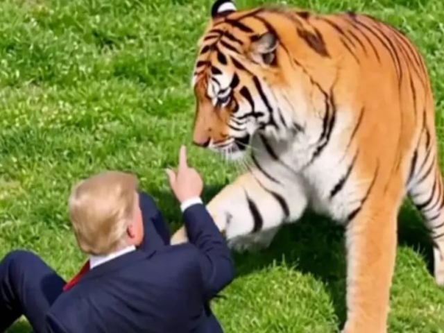 Трамп йўлбарсга ем бўлган йигитни масхара қилди